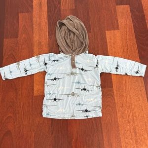 Toddler Boy Kickee Pants Long Sleeve with hood 2T